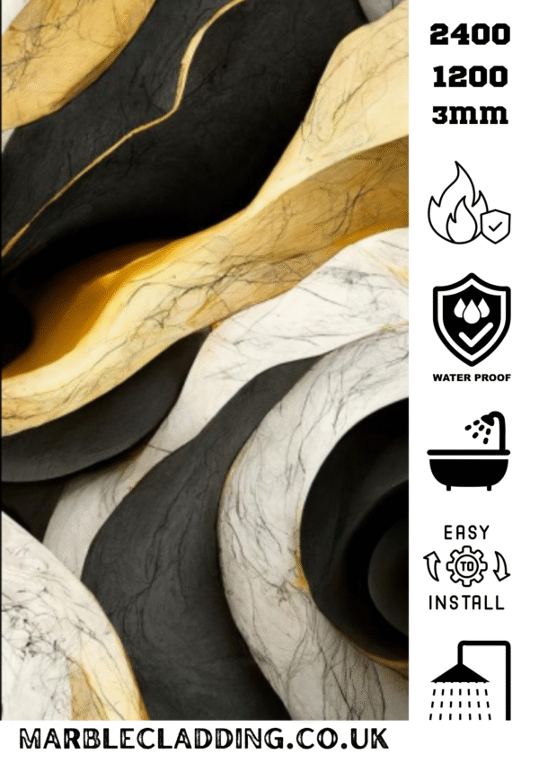 Black Gold Waterproof shower panels