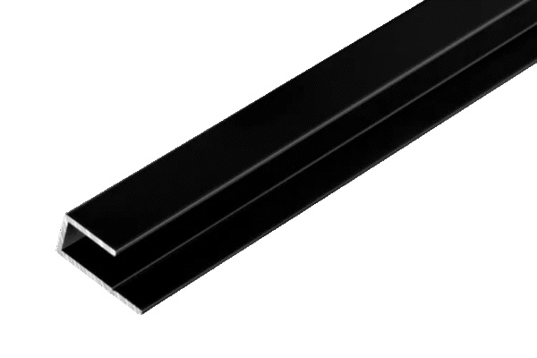 Aluminium U shaped black colour line